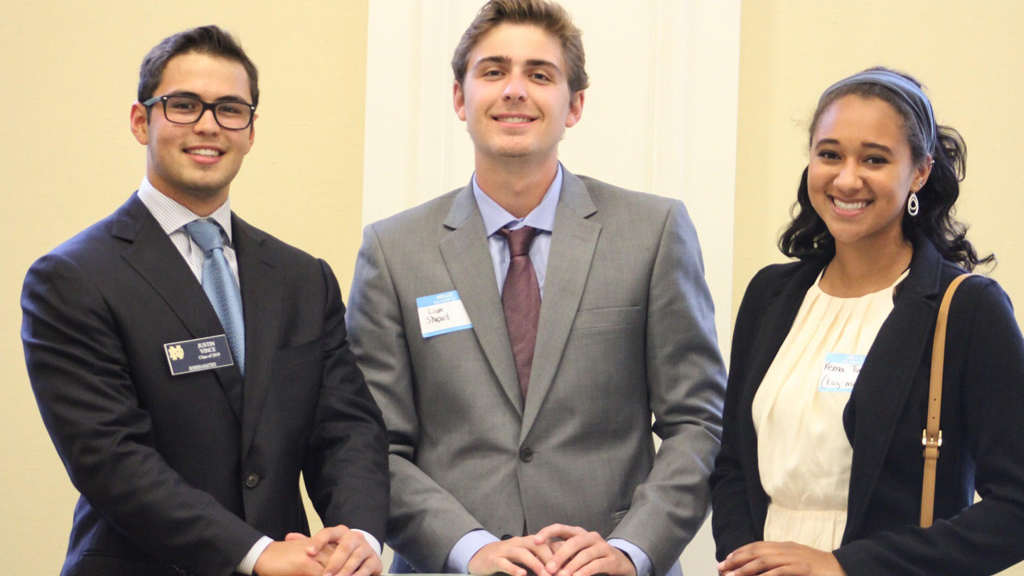 Notre Dame Mendoza College of Business Information Technology, Analytics and Operations students at a table