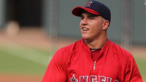 Mike Trout on the baseball field