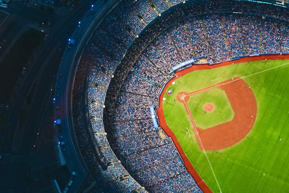 baseball aerial shot