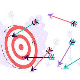 illustrations of arrows missing a bullseye