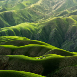green mountains and hills