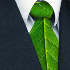 suit with a leaf tie