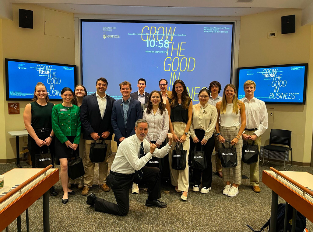 A group of MSM candidates pose for a group photo in a classroom with a background that reads "Grow the Good."