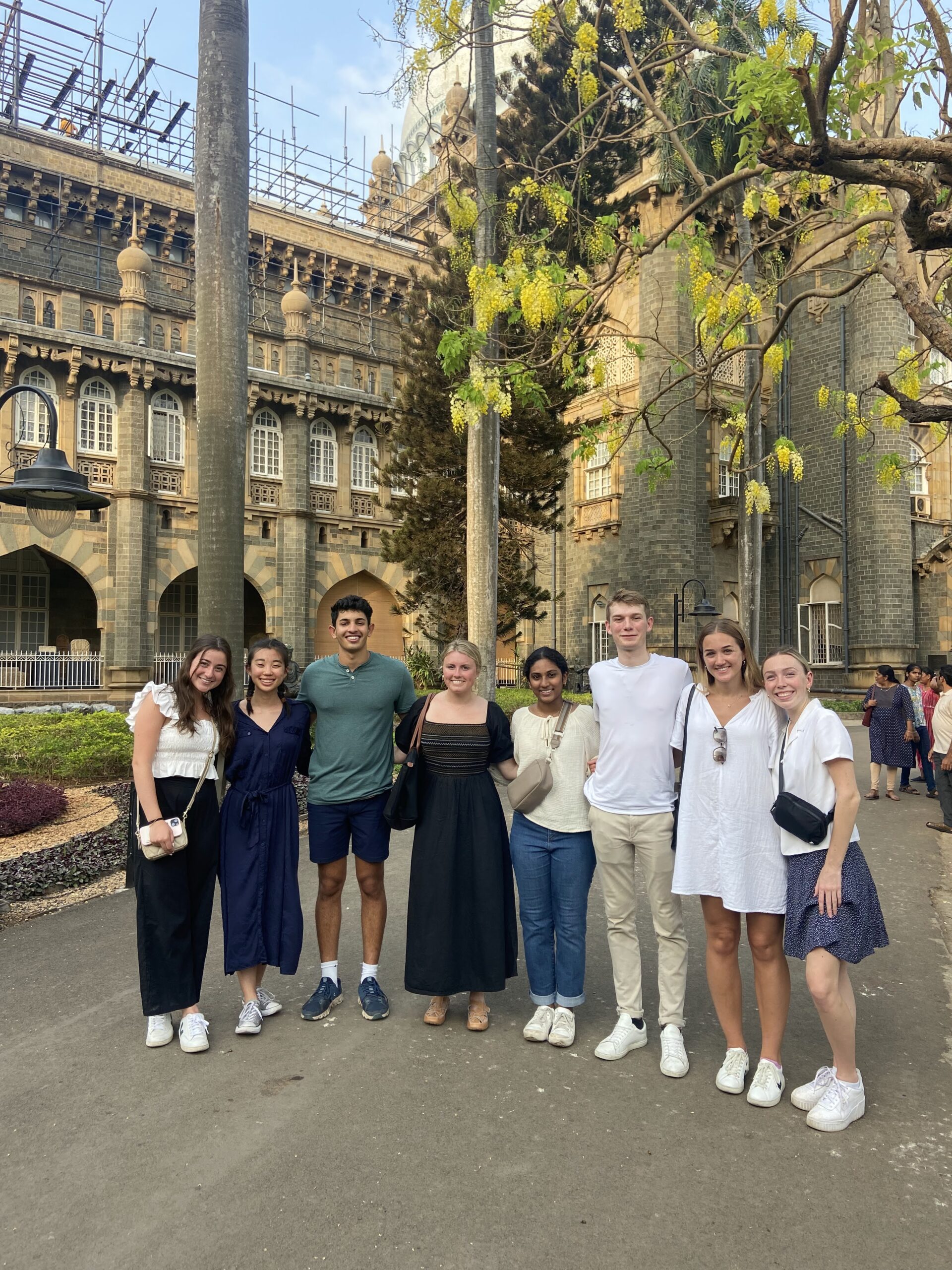 Mendoza students in the Business Honors Program pose together on a trip to India.