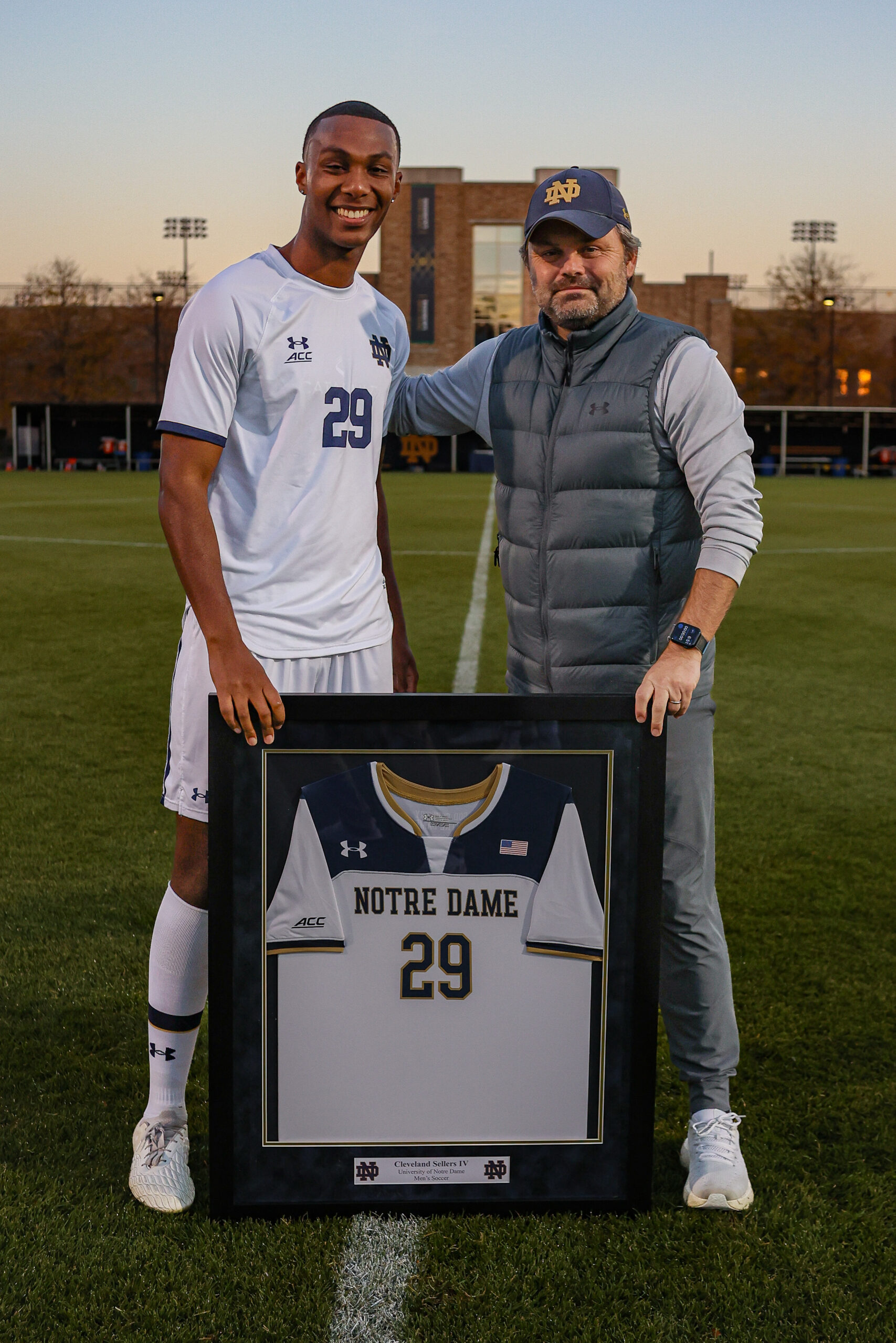 Cleveland Sellers IV stands on soccer field.